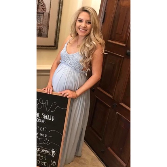 blue maxi dress for baby shower